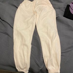 cream furry sweatpants